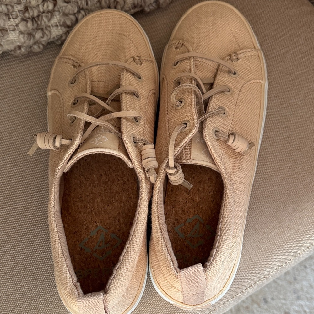 Sperry Women's Beige Canvas Sneakers - Picture 8 of 8